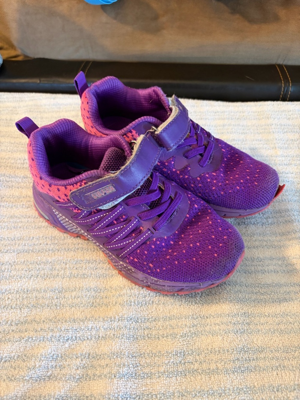 Kids Purple and Pink Active Sneakers with Hook-and-Loop Strap